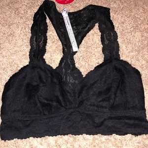 Free People Medium Black Lace Racerback Bralette